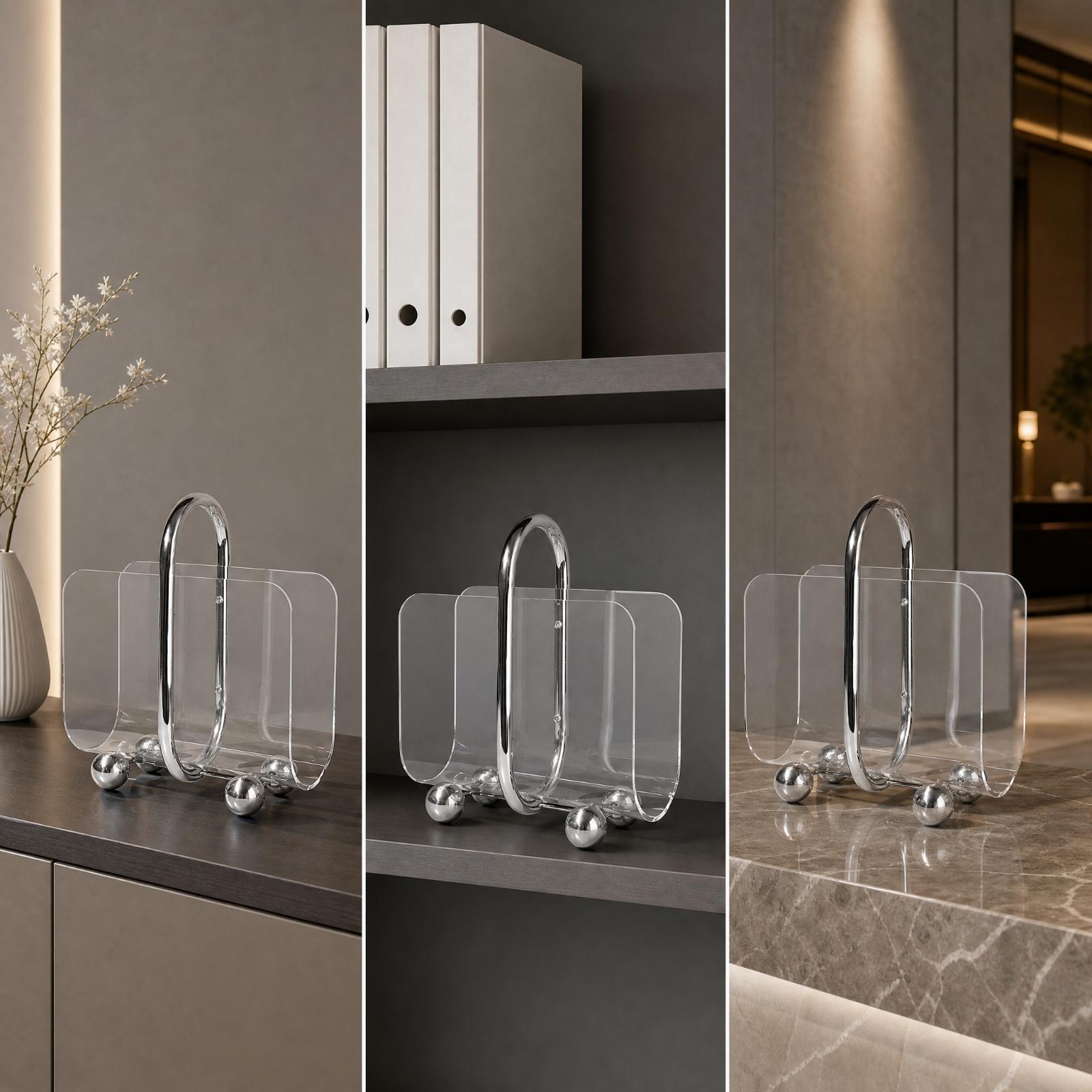 Portariviste in acrilico, libr - Magazine Holder Rack recensione e prezzo